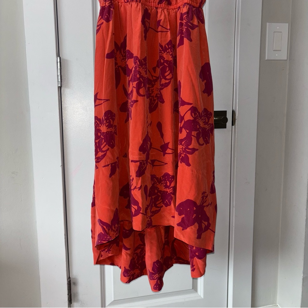 Banana Republic Women’s Bold Floral Silk High/Low Dress w/ pockets Size 6 Petite - Picture 6 of 12